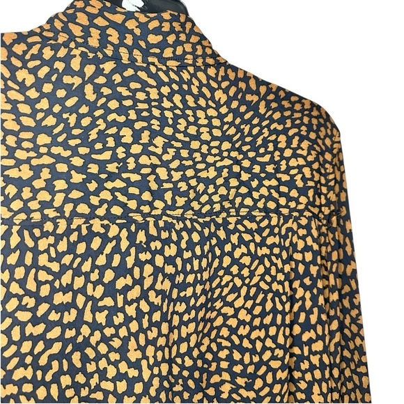 Zara Long Sleeve Blouse Black Brown Size Small - Picture 3 of 12